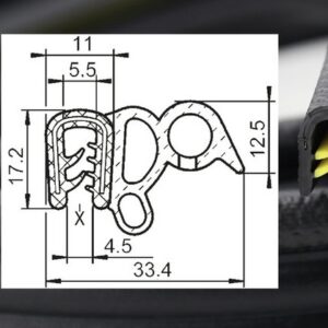 DTS3 - PVC/EPDM уплътнение отстрани - диапазон на затягане от 1 - 4 mm