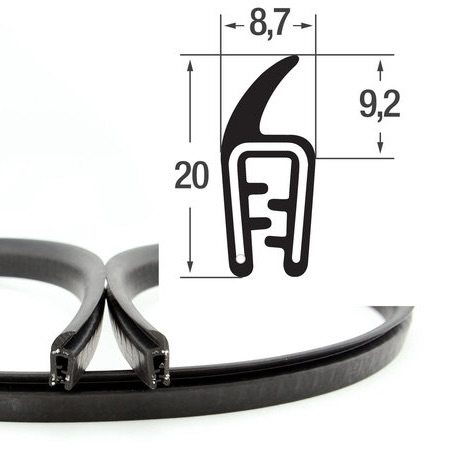 DTF1 – U - профили за защита на ръбове с перо – диапазон на затягане 1 – 2 mm
