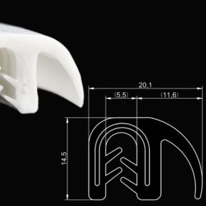 DTF10 SIL-W – U - профили за защита на ръбове с перо – диапазон на затягане 1 – 4 mm