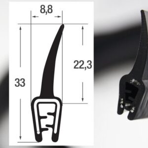 DTF6 – U - профили за защита на ръбове с перо – диапазон на затягане 2 – 4 mm
