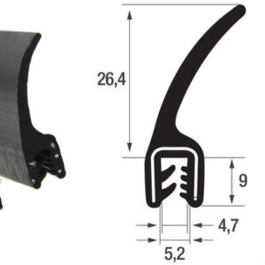 DTF7 – U - профили за защита на ръбове с перо – диапазон на затягане 1,5 – 3 mm