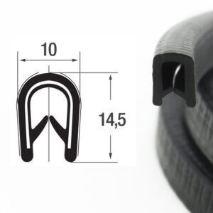DTKS1-4S - EPDM / U - профили за защита на ръбове с метална вложка – диапазон на затягане от 1 - 4 mm