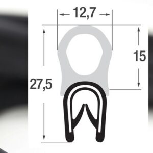 DTО7 – U- профил с горно уплътнение – диапазон на затягане 1 – 4 mm