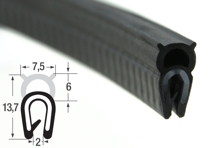 DTО9 – U- профил с горно уплътнение – диапазон на затягане 1 – 2 mm - Image 2