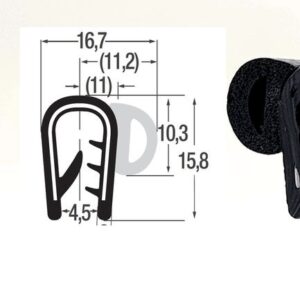 DTS27 - PVC/EPDM уплътнение отстрани - диапазон на затягане от 4 - 6 mm
