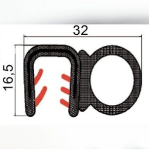 DTS33 - PVC/EPDM уплътнение отстрани - диапазон на затягане от 8 - 12 mm