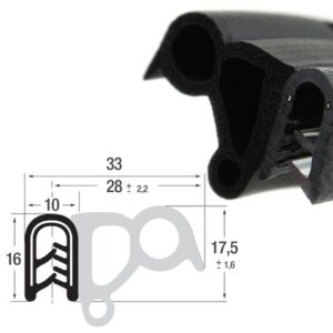 DTS35 - PVC/EPDM уплътнение отстрани - диапазон на затягане от 2,5 - 4mm