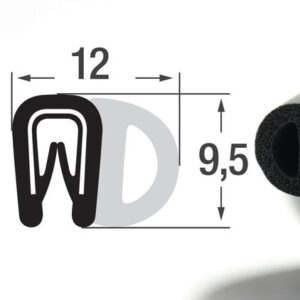 DTS4 - PVC/EPDM уплътнение отстрани - диапазон на затягане от 1 - 2 mm