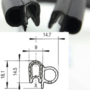 DTS8 - PVC/EPDM уплътнение отстрани - диапазон на затягане от 1,5 - 3,5 mm